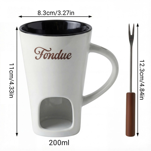 Chocolate Fondue Mug Ceramic Melting Mug